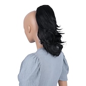 Χαμηλού Κόστους Αλογορουρές-hairpiece extensions ponytail ογκώδη κυματιστό ξανθό μείγμα h136