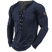 voordelige Vintage T-shirts-Voor heren T-shirt T-shirts Grafisch Nummer Kraag Kleding 3D-afdrukken Buiten Dagelijks Lange mouw Veters Afdrukken Ontwerper Stijlvol Vintage Basic