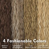 cheap Ponytails-Long Corn Wave Ponytail Hair Extensions Drawstring Medium Brown Curly Pony tail Hair Pieces for Women Natural Clip in Ponytail HairPieces Synthetic (30inch)