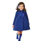 voordelige Meisjes Bolero Jassen &amp; Schoudertassen-Voor meisjes 3D Kinder winterjas Effen Wollen jas Lange mouw Herfst Winter leuke Style Aanbiddelijk Katoen Kinderen 2-8 jaar School Dagelijks Normale pasvorm