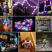 billiga Batteristrängljus-mini globe string lights batteridriven med fjärrkontroll inomhus sovrum 50/100 led färgglada blinkande ljus med fjärrstyrda led string lights för sovrumsfest uteplats jul vardagsrum kontor