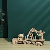 abordables Puzzles-Puzzles en bois 3d bricolage modèle camion grue puzzle jouet cadeau pour adultes et adolescents festival/cadeau d&#039;anniversaire