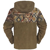 abordables Hoodies Ethniques Vintage-Homme Tribal Impressions Graphiques Sweat à capuche Sweats à capuche Sweatshirt Designer Basique Occasionnel Polaire fine manche longue À capuche Occasionnel Quotidien Sports Sortir Vêtements de rue