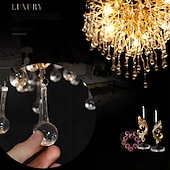 cheap Chandeliers-Chandelier Crystal , Frosted Finish Tree Branch Chandelier, Raindrop Ceiling Pendant Hanging Light Fixture, Blossom Chandeliers for Dining Room, Living Room, Bedroom, Entryway (Dia 31.2&quot; Round)