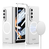 お買い得  サムスン用ケース-電話 ケース 用途 サムスンのギャラクシー Z Fold 5 Z Fold 4 マグセーフ搭載 磁石バックル 全身保護 耐埃 ソリッド TPU