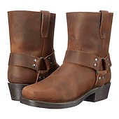 preiswerte Biker -Stiefel-Herren Stiefel Cowboy Westernstiefel Demonia Stiefel Klassisch Brautkleider schlicht Outdoor Täglich Casual PU Stiefeletten / Stiefeletten Halbschuhe Schwarz Braun Sommer Frühling Herbst