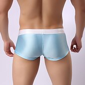 abordables Boxers homme-Homme 3 paquet Caleçons Sous-Vêtements Nylon Spandex Couleur monochrome Taille basse Blanche Rose Claire