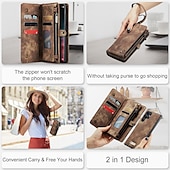 Недорогие Чехлы для Samsung-Чехол для телефона Samsung Galaxy Wallet Card S22 Ultra Plus S21 FE S20 A72 A52 A32 5G Note 20 10 Ultra Plus A51 с молнией и ремешком для телефона подставка однотонная PU-кожа