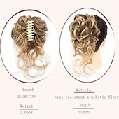 ieftine Meșe-Coc de păr dezordonat postă de păr pentru femei clip în gheare piese de păr chignon sintetice extensii de coc de păr ciufulit super lung ciufulite ondulate posturi ondulate pentru uzura zilnică