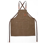 economico grembiule-grembiule da chef per donna e uomo, grembiule da cucina, grembiule da giardinaggio personalizzato con tasche, tracolla regolabile per falegnami, meccanici, pittori