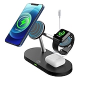 baratos Carregadores Sem Fio-Carregador Sem Fios 15 W Potência de saída Estação de carregamento sem fio Carregamento rápido sem fio Magnética 5 em 1 Para Magsafe iPhone 14/13/12 Pro Max Mini, iWatch SE/8/7/6/5/4/3/2/1