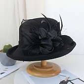 economico Cappelli per feste-cappelli piuma artificiale poli / misto cotone bombetta / cappello a cloche autunno cappello da pescatore da sposa cappello fedora kentucky derby cocktail royal astcot stile vintage con copricapo di