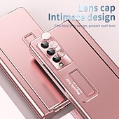 Χαμηλού Κόστους Samsung Θήκη-τηλέφωνο tok Για Samsung Galaxy Z Fold 5 Z Fold 4 Z Fold 3 Πίσω Κάλυμμα Προστατευτικό φακού κάμερας Σταντ ποδηλάτου με στυλό S Μονόχρωμο Ψημένο γυαλί PC Μεταλλικό