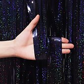 levne přízeň strany-3 ks 1 * 2m laserová dešťová záclona dešťová opona střapec růžová zlatá dešťová opona dekorace na pozadí party dekorace