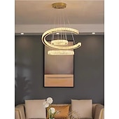 رخيصةأون نجف-3-ring led عاكسة للضوء pandent ضوء كريستال تصميم دائرة الثريا الفولاذ المقاوم للصدأ طبقات النمط الفني النمط الرسمي مطلي بالكهرباء الفنية led 110-240v