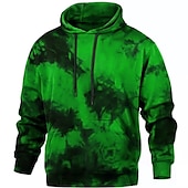 tanie Męskie bluzy z kapturem-Męskie Wzór tie-dye Wzory graficzne Bluza z Kapturem Z kapturem Bluzy Bluza z kapturem Długi rękaw Bluza z kapturem Kaptur Moda miejska Druk 3D Codzienny Sport Czarny Żółty Nadruk Wiosna i jesień