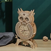cheap Jigsaw Puzzles-3D Wooden Puzzle For Adults Owl Clock Model Kit Desk Clock Home Decor Unique Gift For Kids On Birthday/Festival Day