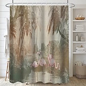 levne Sprchové závěsy-Sprchový závěs s háčky 180cm*180cm (70&quot;*70&quot;) polyesterový prátelný voděodolný vzor krajinných plamenáčů