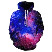 abordables Motif 3D-Homme Motif Galaxie Sweat à capuche Sweats à Capuche Sweat-shirt Sweat à capuche manche longue Sweat à capuche Capuche Design 3D effet du quotidien Blanche Rose Claire Designer