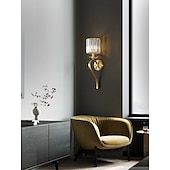 abordables Apliques de pared de cristal-Lightinthebox Aplique de pared LED de cristal mini estilo moderno estilo nórdico lámparas de pared de oro negro apliques de pared sala de estar dormitorio acero 220-240v 110-120v