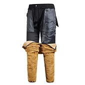 preiswerte Unterteile-Herren Wasserdichte Wanderhose Fleece-gefütterte Hose Softshellhosen Winter Außen Regular Fit warm Fleece-Futter Abnehmbares Vlies Atmungsaktiv Hosen / Regenhose Unten Dunkelgrau Schwarz / Orange