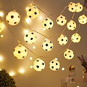 billige USB-drevet-ledet fotballstrengelys euro cup 3m 1,5m batteri eller usb-drift verdensmesterskap diy fotball fairy lights bar ktv club party barnerom dekorasjon