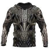 economico Felpe con cappuccio da uomo-Per uomo Grafico Armatura Felpa con Cappuccio Felpe con cappuccio Felpa Felpa con cappuccio Manica Lunga Felpa con cappuccio Con Cappuccio Abbigliamento Sportivo Stampa 3D Casuale Quotidiano Ferie 1 2