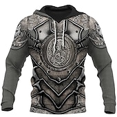 abordables Motif 3D-Homme Graphic Tribal Sweat à capuche Sweats à Capuche Sweat-shirt Sweat à capuche manche longue Sweat à capuche Capuche Vêtement de sport 3D effet Casual du quotidien Vacances Noir et Blanc Rouge