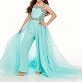 economico Abiti da damigella-Tute strascico  strascico Abito da damigella d&#039;onore Paglietta  Performance Elsa di Frozen Abito carino da ballo in chiffon con perline Fit Frozen 3-16 anni abito da far colpo
