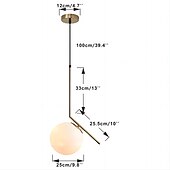 olcso Sziget lámpák-20 cm Mini stílus Függőlámpák Fém Üveg Gömb Galvanizált Modern Kortárs 110-120 V / 220-240 V