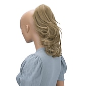 Χαμηλού Κόστους Αλογορουρές-hairpiece extensions ponytail ογκώδη κυματιστό ξανθό μείγμα h136