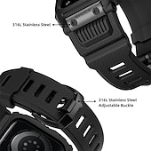 זול להקות Apple Watch-מגן צבאי מותאם ל רצועת השעון של Apple Watch מתכוונן נושם סיליקוןריצה רצועת שעון חלופית ל Series 6 / SE / 5/4 44mm Apple Watch Series 8 Apple Watch סדרה 1