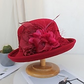economico Cappelli per feste-cappelli piuma artificiale poli / misto cotone bombetta / cappello a cloche autunno cappello da pescatore da sposa cappello fedora kentucky derby cocktail royal astcot stile vintage con copricapo di