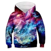 tanie Wizja 3D i geometria chłopca-Dzieci Dla chłopców Bluza z Kapturem Zjechać na pobocze Gradient Długi rękaw Kieszeń Dzieci Top Codzienny Bluza z Kapturem Moda Codzienny Żółty Rumiany róż Czerwony Jesień 7-13 lat