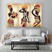 cheap People Prints-1 Panel People Prints African Women Wall Art Modern Picture Home Decor Wall Hanging Gift Rolled Canvas Unframed Unstretched