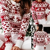 billiga Ful tröja-Ren Snöflinga Ful jultröja Jumper Dam Jul Vuxen Vuxna Jul julafton Jul Fest Topp