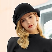 abordables Sombreros de Fiesta-100% Lana Sombrero Derby De Kentucky / Sombreros con Flor 1 PC Casual / Ropa Cotidiana Celada