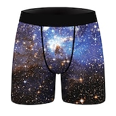 baratos Moda Íntima para Homem Confortável-Homens 1 pacote Roupa Íntima Calcinha básica Cueca Boxer Cuecas Imprimir Algodão Poliéster Antibacteriano À prova de vazamento Arco-Íris Cintura Média Preto Rosa