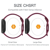 baratos Pulseiras de relógio Fitbit-Pulseira de Smartwatch Compatível com Fitbit Versa 4 Sense 2 Versa 3 Sense Silicone macio Relógio inteligente Alça Elástico Respirável Pulseira Esportiva Substituição Pulseira