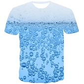 abordables T-shirts 3D-Homme Graphic Bulle Bière Chemise T shirt Manche Courte T-shirt 3D effet Col Rond Chemise Vêtement de rue Exagéré du quotidien Sortie Fête d&#039;Octobre Vert Claire Rouge Bleu Vêtement Tenue Normal S M L