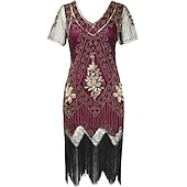 cheap Dresses-Roaring 20s 1920s Cocktail Dress Flapper Dress Dress Masquerade The Great Gatsby Charleston Sequins Normal Women&#039;s Halloween Carnival Masquerade Carnival Wedding Wedding Guest Adults&#039; Dress