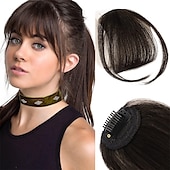 cheap Bangs-Bangs Hair Clip in Bangs Hair Wispy Bangs Clip on Fringe Bangs for Women Air Bangs Flat Neat Bangs with Temples Hairpieces for Daily Wear