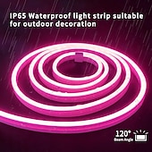 economico Luci intelligenti-Striscia luminosa al neon a LED da 2 m e 6,56 piedi flessibile USB con temperatura di colore bianco caldo rosa giallo verde rosso impermeabile IP65 per decorazioni natalizie per interni ed esterni