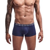 cheap Men&#039;s Boxers Underwear-Men&#039;s 1pack Underwear Basic Panties Boxers Underwear Briefs Print Cotton Antibacterial Leak Proof Letter Mid Waist Black White