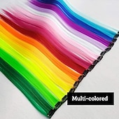 voordelige Clip-in-extensies-32packs gekleurde hair extensions 20inch rechte kleur clip in op haarverlenging regenboog partij hoogtepunten synthetisch haarstukje voor meisjes