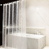 baratos Cortinas de Banho-Liner de Toalha de Chuveiro EVA Transparente Toalha de Chuveiro Repelente de Água para Box de Banheiro Cubo D&#039;água 72x72 Polegadas