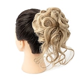 ieftine Meșe-Coc de păr dezordonat postă de păr pentru femei clip în gheare piese de păr chignon sintetice extensii de coc de păr ciufulit super lung ciufulite ondulate posturi ondulate pentru uzura zilnică