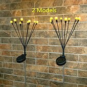 abordables Luces de paisaje-1/2pcs jardín solar luces de luciérnaga al aire libre starburst luces oscilantes 6/8 cabezas decoraciones de navidad al aire libre opcionales luz led decoración al aire libre lámparas de paisaje