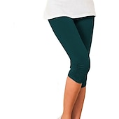 olcso Sima leggings-Női Jóga nadrág Napvédő Hasformáló Alakformáló Magas derék Jóga Fitnesz Edzőterem edzés Háromnegyedes leggingek Alsók Ibolya Fekete Fehér Sport Sportruházat Nagy rugalmasságú Sovány