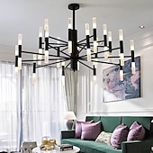 cheap Chandeliers-LED Pendant Lights Modern Lighting 30-Light Living Room,39&quot; Chandelier Lighting Island Frosted Glass Lampshade G9 Lamp Socket led Lights Fixture Flush Mount